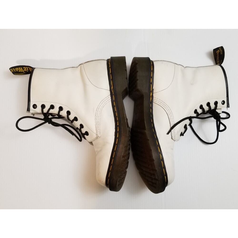 Dr Martens Leather Combat Boot White Women Sz 8 Doc AirWair 11821 Oil Resistant - Picture 5 of 15